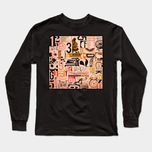 Abstract grunge effect background numbers and objects Long Sleeve T-Shirt